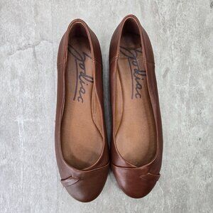 Zodiac Ballet Flats Size 10 Brown Leather Minimalist Comfort Ballerina Shoes